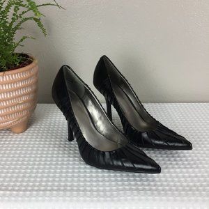 NEW Elle Leather-Look Pleated Stiletto Pumps 8.5M